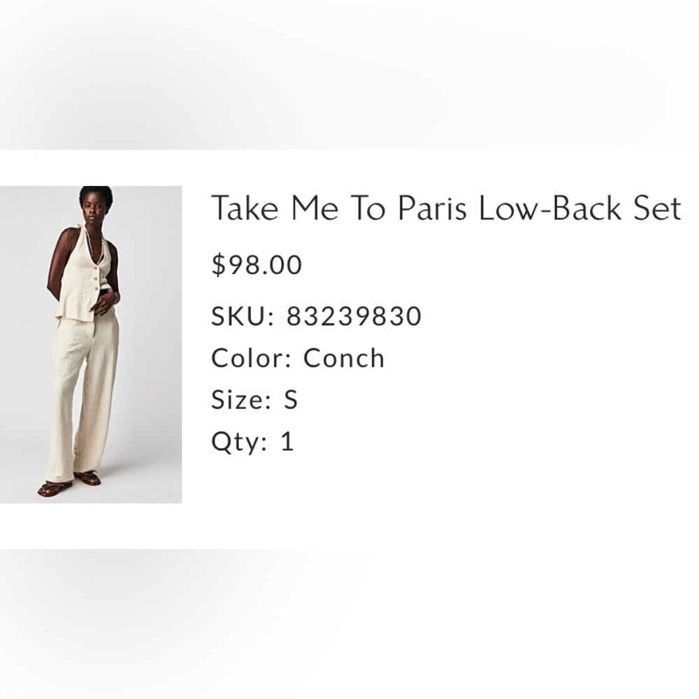 Free People Cream Pantsuit Chic and Timeless